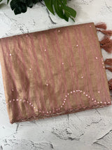 Fancy Chanderi silk saree with blouse MFC217