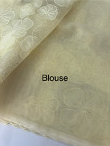 Viscose organza saree with thread work - MSH925 Ivory