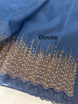Semi Organza saree with embroidery borders - MSH296