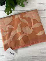 Semi Organza saree with tissue applique work MS5081- Peach