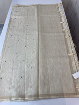 Blended tussar saree with embriodery - MS8665