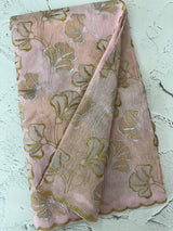 Jute Linen saree with zari & thread work MSH206 - Lavender