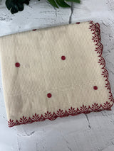 Chanderi Tissue silk saree with scalloped borders - MNM222 (thin lines)