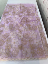 Semi organza saree with thread work - MSH910 Lavender