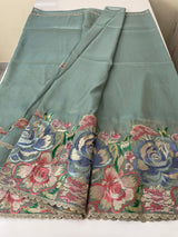 Tissue Georgette - Organza saree with 3d embriodery MS16307