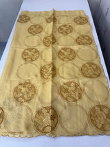 Tussar chanderi cutwork saree MSTC121 Yellow