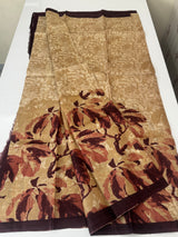 Pure printed tussar silk saree with blouse- MTSB7