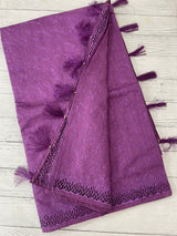 Cutwork Blended Jute - tussar saree MTS9079