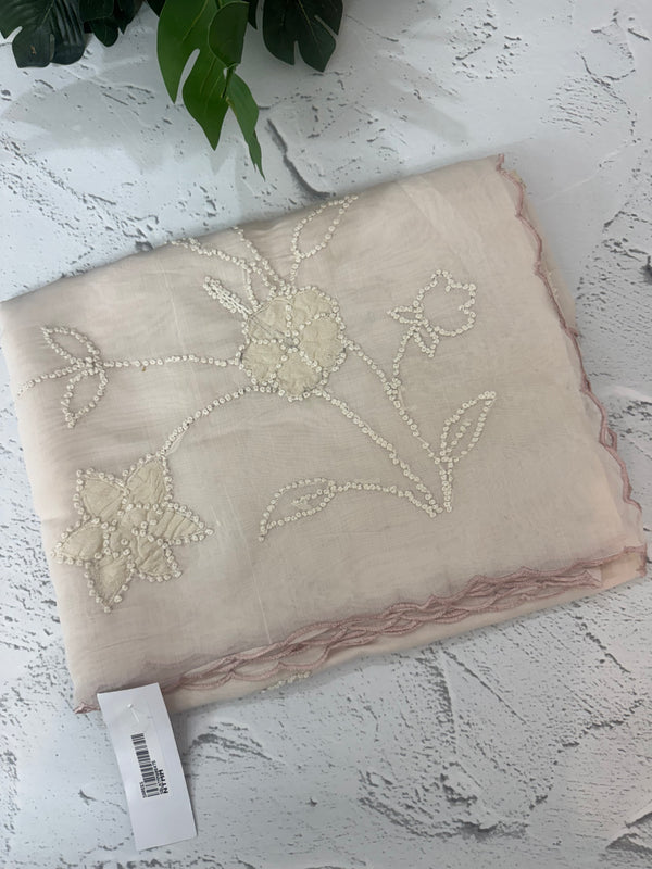 Malai chanderi knot and kanta embriodery saree  MS5556