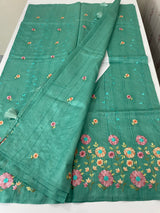 Art tussar saree with embroidery MST677