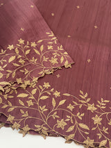 Blended matka tussar silk saree with embroidery - MS90654/3