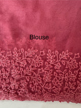 Organza saree with  embroidery - MSH429 Pink