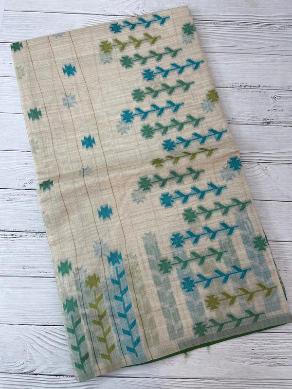Jamdani silk Cotton Saree with blouse MS12551
