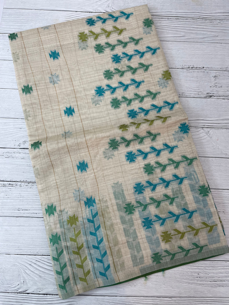 Jamdani silk Cotton Saree with blouse MS12551