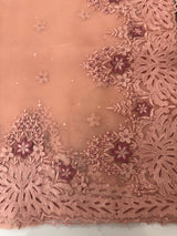 Cutwork Glass organza saree with Blouse MOS453 PeachyPink
