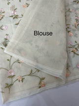 Kota Supernet embriodery saree SHSNYNM- White