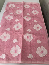 Semi organza saree with applqiue work - MSH256