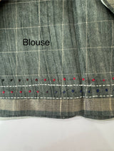Blended tussar silk saree with french knots, sequence and kanta work - MS14855