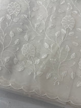 Organza saree with appliqué work - MSH192(6) White