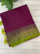 Jute silk sarees with contrast pallu & blouse MJL324