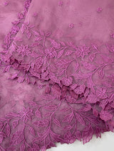 Tissue Organza saree with embriodery MS14638 Magenta