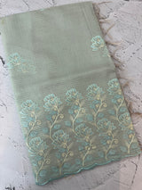 Soft Tissue kota embroidery saree MSK4660 DustyBlue