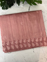 Semi tussar saree with cutwork MSHK566 DustyPeach
