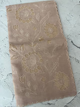 Soft Pashmina saree with organza Applique work MSH253