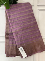 Semi banarasi Khaddi Georgette saree - SYANRTC DARK LAVENDER