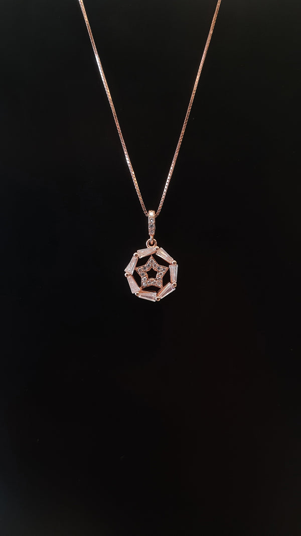 Elara 92.5 rosegold Necklace EL242