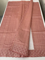 Semi tussar saree with cutwork MSHK566 DustyPeach