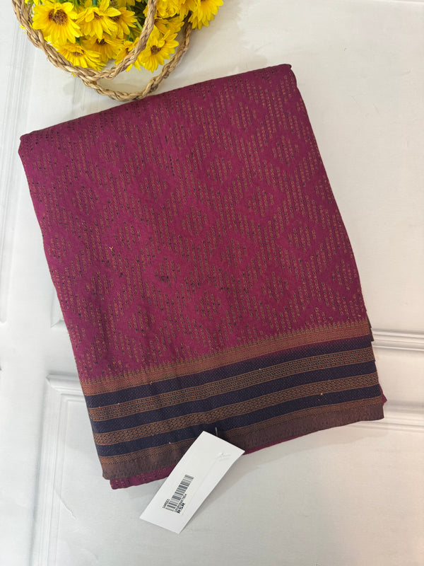 Soft chiffon Georgette saree - SMGRSR Magenta to DarkBlue