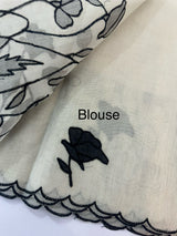 Tissue cotton applique work saree MS6743(2) Black