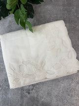 Mul chanderi saree with applique borders MSH111 -White