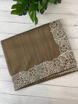 Cutwork Semi tussar saree MTSS879 Mocha Brown