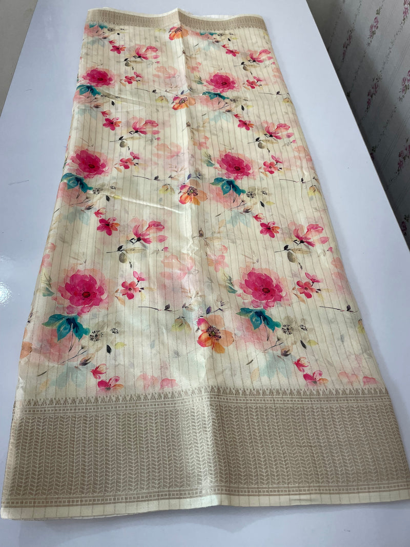 Semi silk saree with digital prints MSR671
