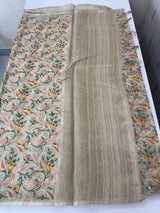 Tissue blended tussar Silk saree with embroidery MST114