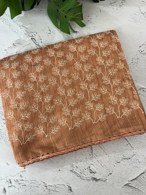 Matka Blended Tussar silk saree with embroidery MMT567
