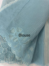Mul chanderi saree with applique borders MSH111