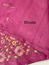 Art tussar saree with embroidery MST677