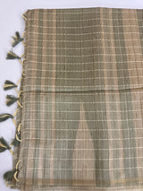 Blended soft tussar silk saree MS1587 DuskyGreen