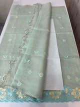 Soft Tissue kota embroidery saree MSK4660 PastelAquaBlue