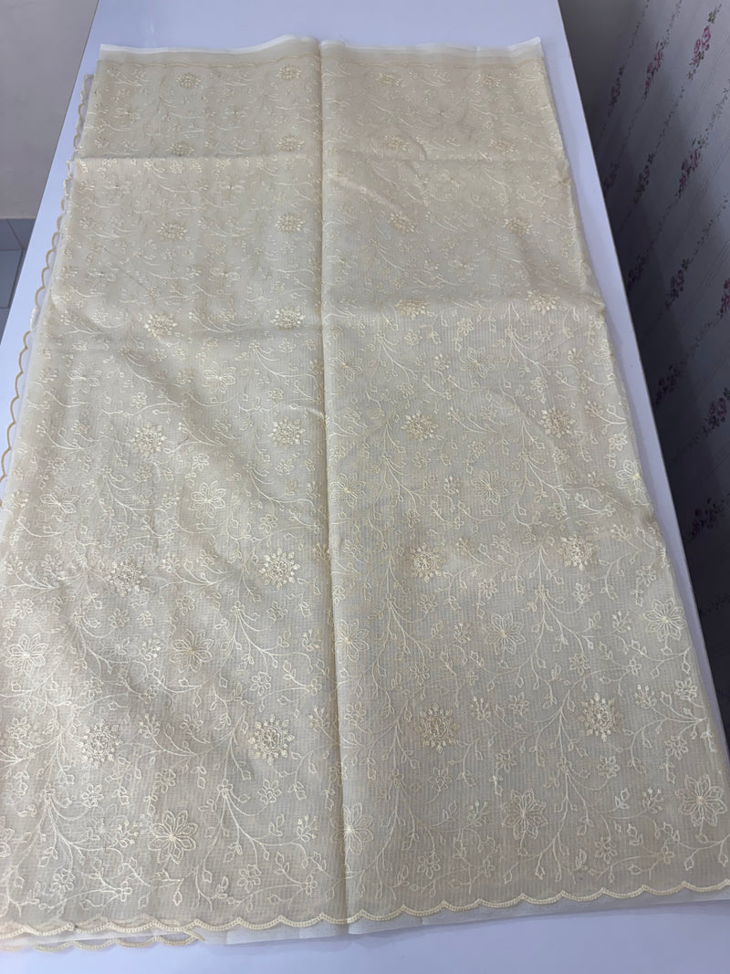 NetKota thread work saree MSH106- Pastel Beige
