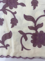 Mul chanderi applique work saree MSH170