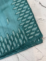 Blended tussar saree with cutwork border- MSHK691 Blue