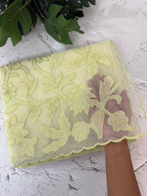 Khadi Linen saree with net applique borders MSH247 PistaGreen (2)