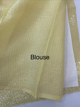 Silky kota embroidery saree MS5409 PastelYellow