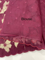 Semi organza saree with tissue applqiue work - MSH931