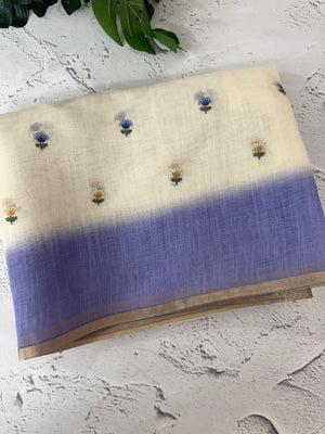 Ombre semi Linen Saree - MSL1514