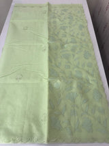 Moonga Kota checks saree with applique woek MMC457 PistaGreen